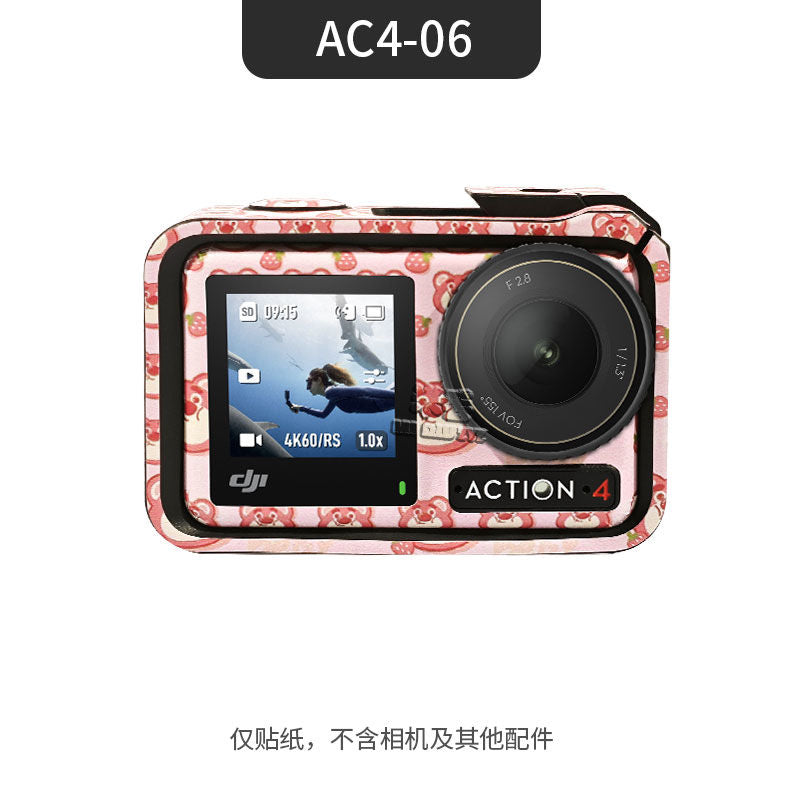 [1253 people's collection] Mi Diu is suitable for DJI action5pro/4/3 girls cartoon cute sports camera body color change sticker film