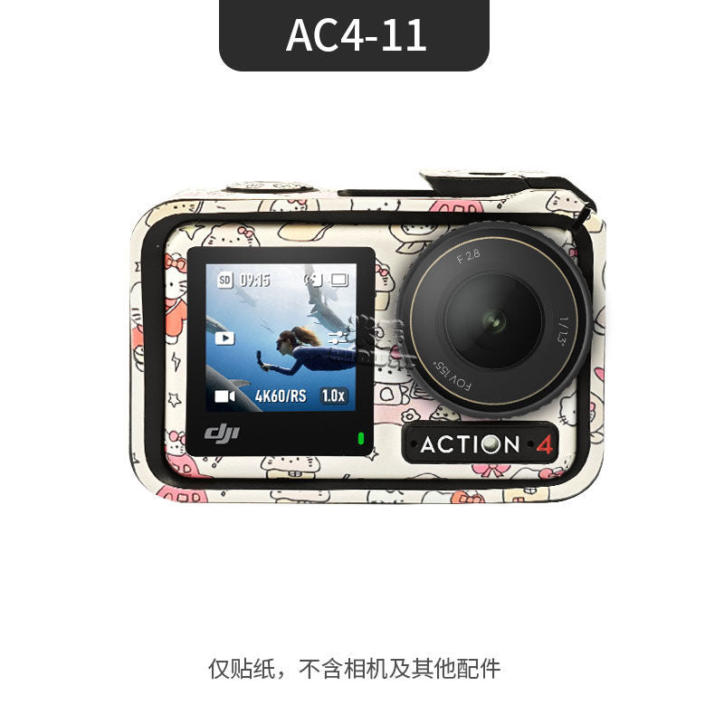 [1253 people's collection] Mi Diu is suitable for DJI action5pro/4/3 girls cartoon cute sports camera body color change sticker film